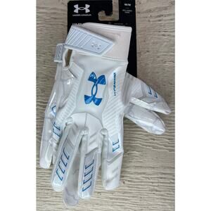 Under Armour F8 Nitro Football Receiver Gloves – White/Blue – Men’s Size M NEW!